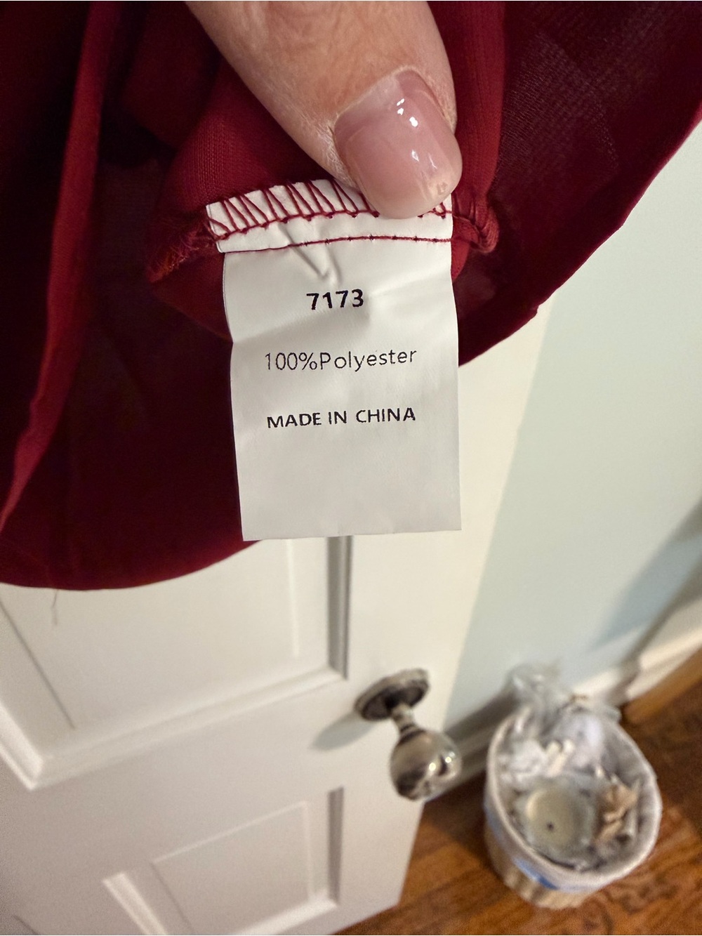 Amazon Red Ruffle Sleeve Split-Neck Blouse - Picture 3 of 4